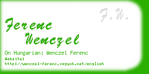 ferenc wenczel business card